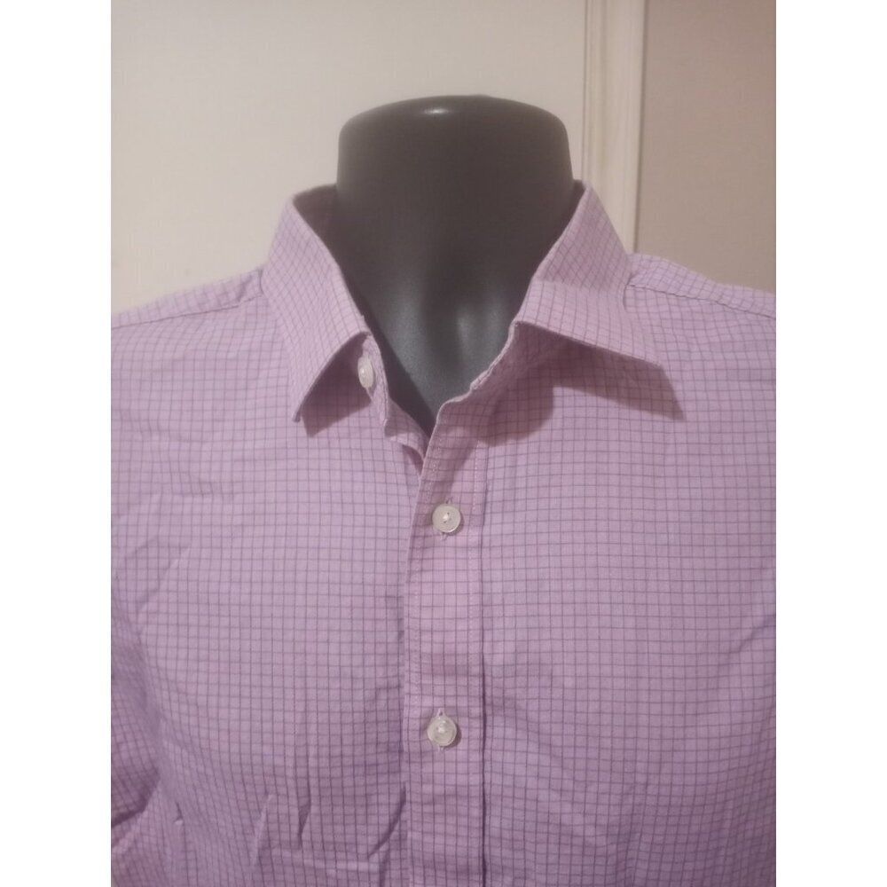 UNTUCKit Mens Shirt Medium M Lilac Purple Check Colonia Casual 100% Cotton - Picture 4 of 12
